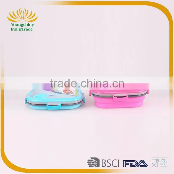 Portative Silicone Collapsible Lunch Box With Lock photo-4