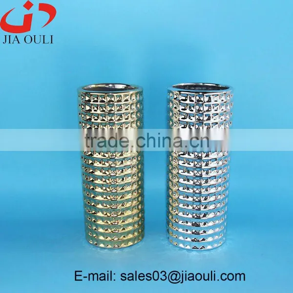 Quality Silver Plating Ceramic Home Decor Vases , Silver Vase photo-4