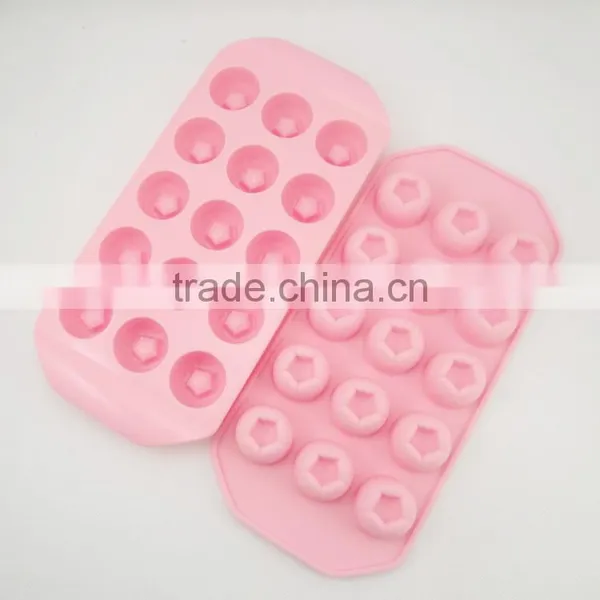 Fancy 15 Cup Five Star Shaped Chocolate Shape Silicone Ice Cube Maker photo-5