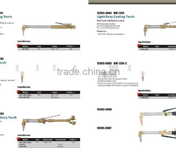 UWELD All kinds of high quality cutting torch and welding torch