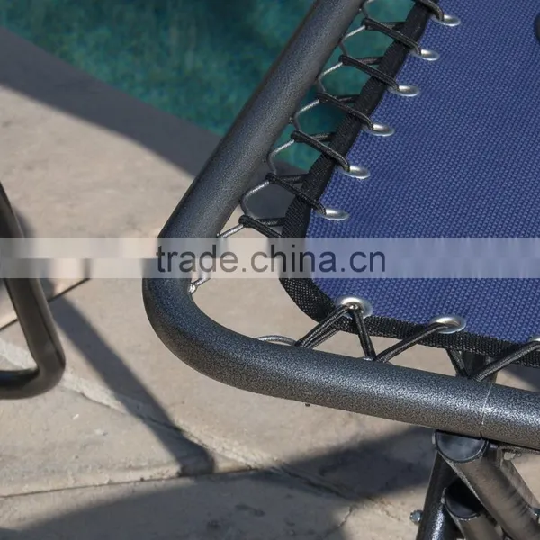 Outdoor Garden Navy Blue Metal Folding Zero Gravity Patio Chair photo-6