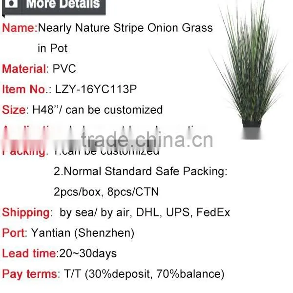 36 / 48 / 60 Inch Nearly Nature Artificial Grass Potted Striped Onion Grass Decorative Weed Pots Plant photo-6