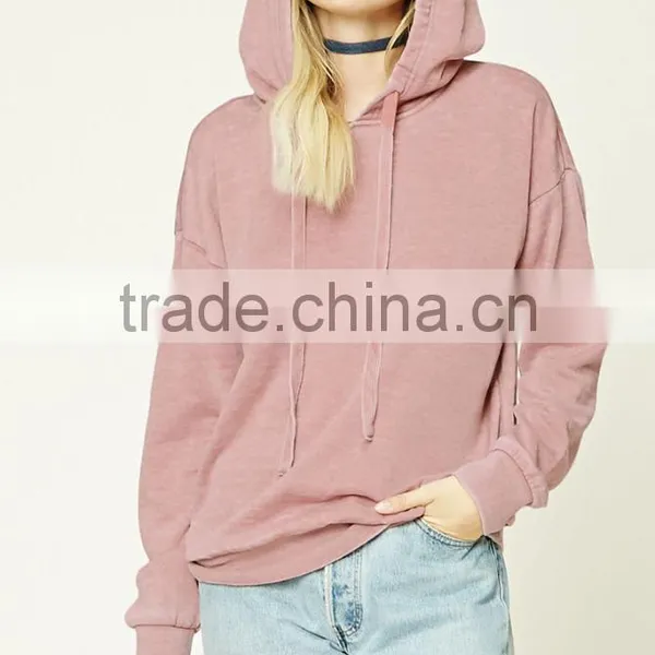 Latest Design Sweatshirt Long Sleeves Ribbed Trim Drawstring Distressed Hoodie, Blank High Quality Hoodies Wholesale photo-5