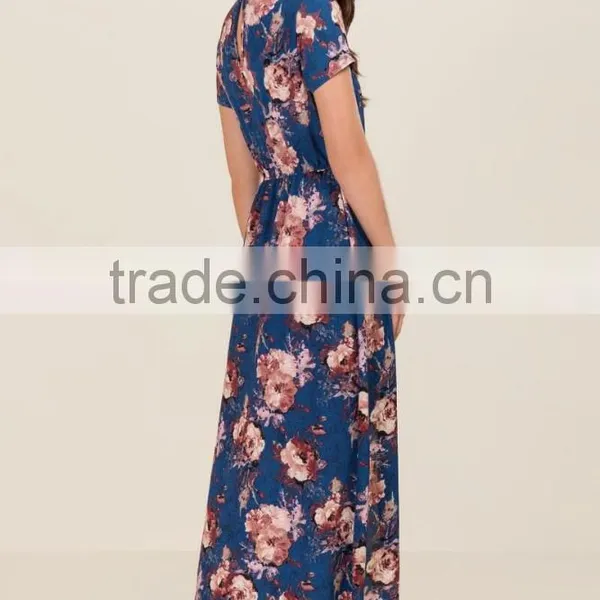 Custom Private Label Fashion Summer Western American Style Adult Woman Floral Print Chiffon Long Skirted Romper photo-6