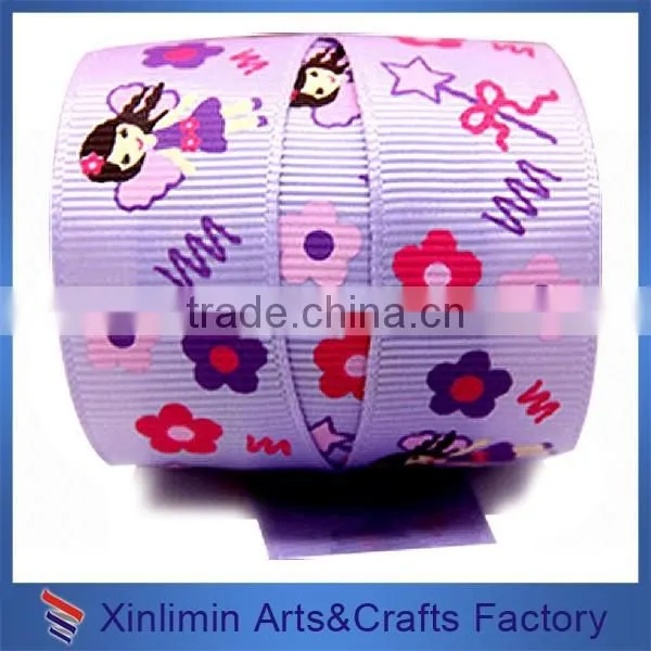 Custom New Design Printed Logo Purple Grosgrain Ribbon photo-6