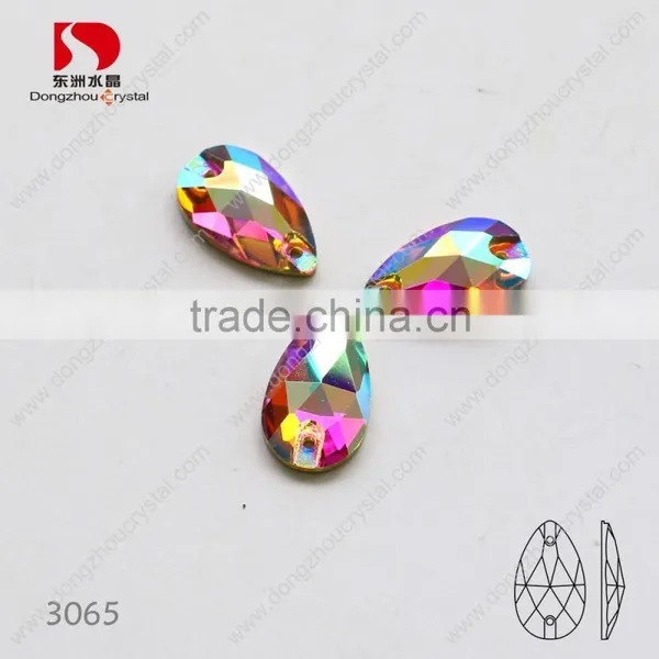 Polished Drop ab Sew on Rhinestones,flatback k5 Quality Sewing Crystal Stones photo-2