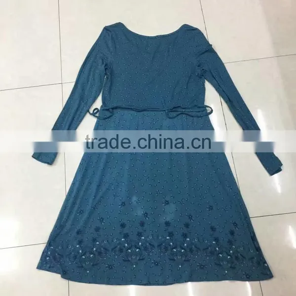 Women Cheap Long Sleeve Dot Print Dress Stock Apparel photo-6