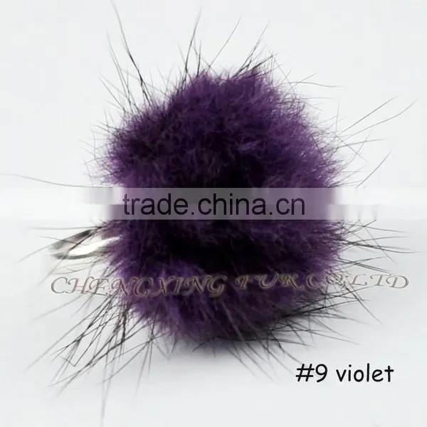 CX-A-27 Genuine Mink Fur Ball Finger Ring photo-2