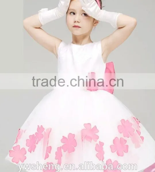 Fashion Fluffy Baby Girl Princess Tulle Party Dress With Petal Wedding Dress photo-3
