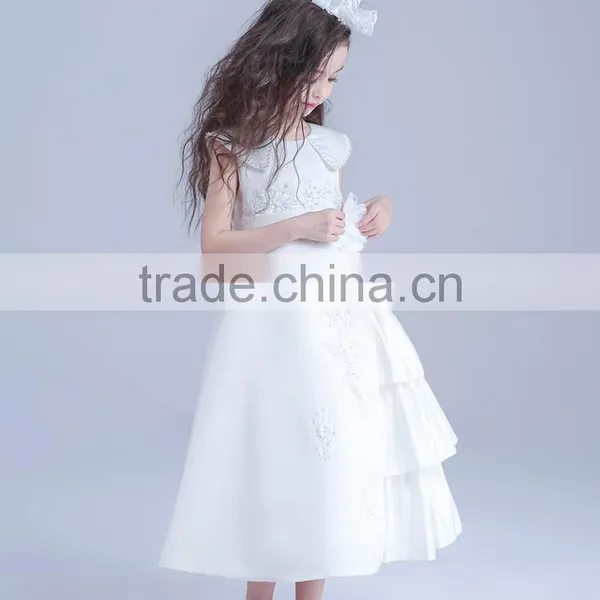 2017 Children Dress Embroidery Design Child Long Wedding Dress photo-5