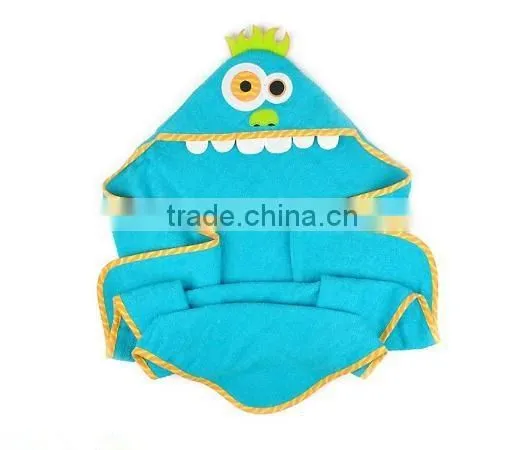 Kids Pink Owl or Blue Monster Baby Hooded Towel and Wholesale Children Poncho Hooded Towel photo-3