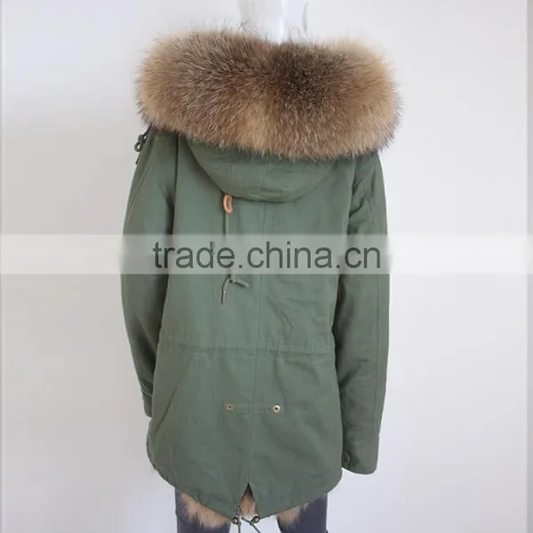 Myfur China Wholesale Fur Parka Mujer With Real Fox Fur Lining Raccoon Fur Collar Hooded photo-4