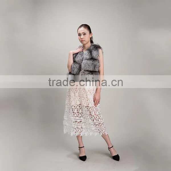 Myfur Winter Warm Real Short Fox Fur Vest Women Style photo-2