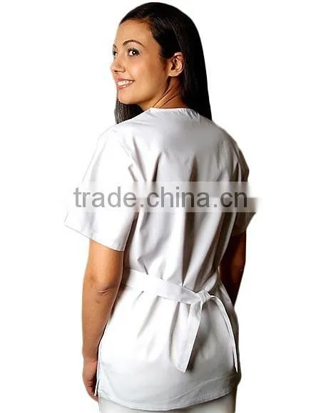 Ladies Mock Wrap Scrub Top photo-2