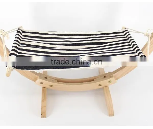 Wooden Cat Hammock With Cushion Soft Pet Bed Durable photo-2