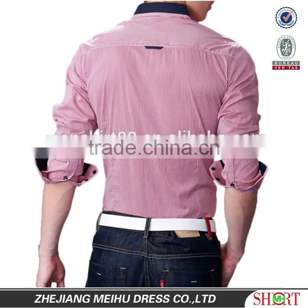New Arrival 2016 Micro Check Slim Fit Casual Shirts for Men photo-2