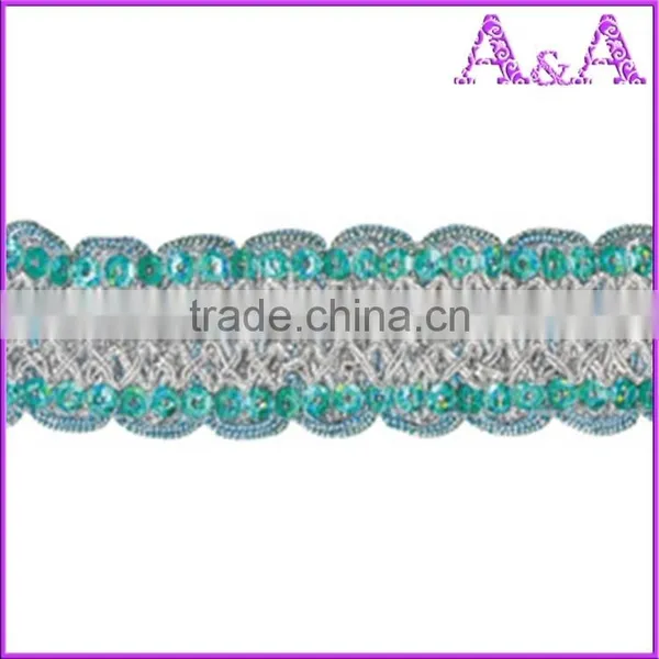 Wholesale Black Braided Embroidered Woven Decorative Metal Chain Trim photo-6