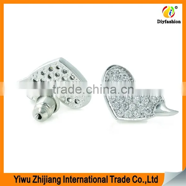 2017 New Fashion Inlay Zircon Platinum Plating Love Heart Earrings photo-2