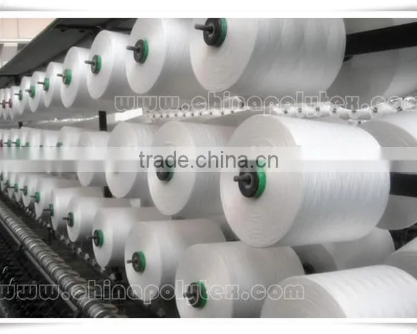 100% Dope Dyed Polyester Spun Yarn 18S-32S -recycled Polyester Spun Yarn for Knitting photo-5