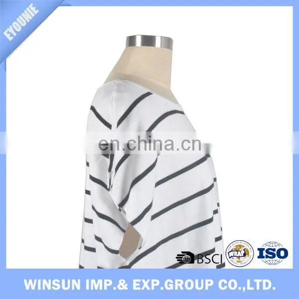 White High Quality Spring Fashion Stripe Fish Women Sweater Wide Bats Sleeve Long Pullover photo-4