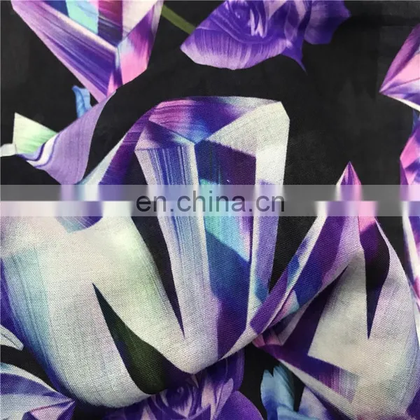 China Wholesale Natural Flower Print Satin Silk 100%Silk Crepe Satin Fabric photo-2