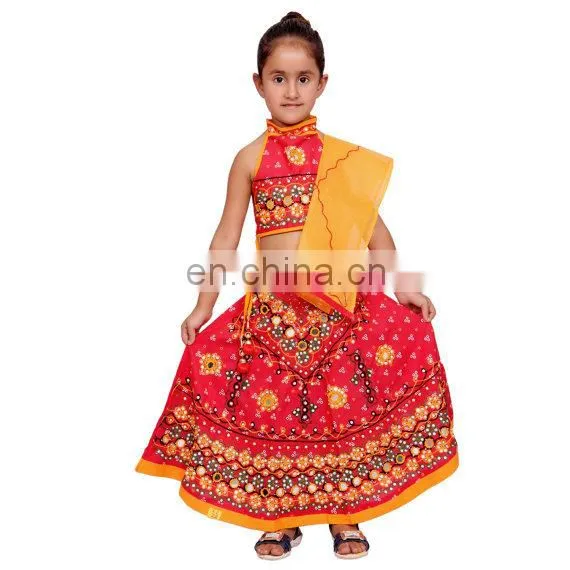 Indian Kids Handmade Red Lehenga Choli Chaniya Choli For Girls Ethnic Dress, Traditional Dress Girl Dresses Duppta Set Ghagra