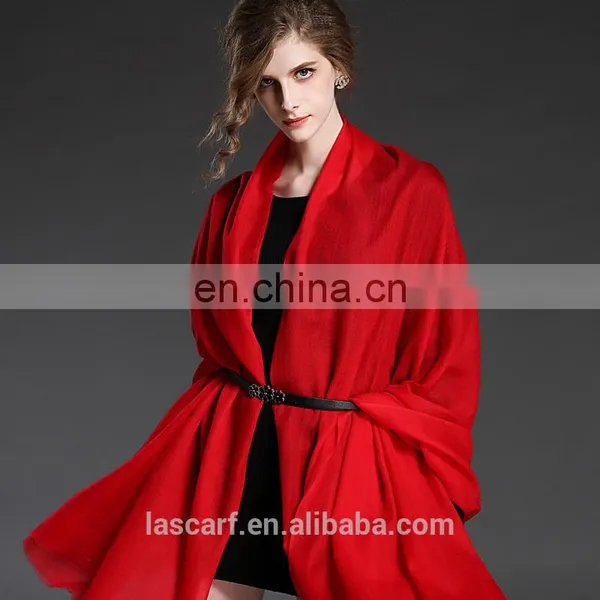 Soild Color Wool Scarf for Women in Winter Red