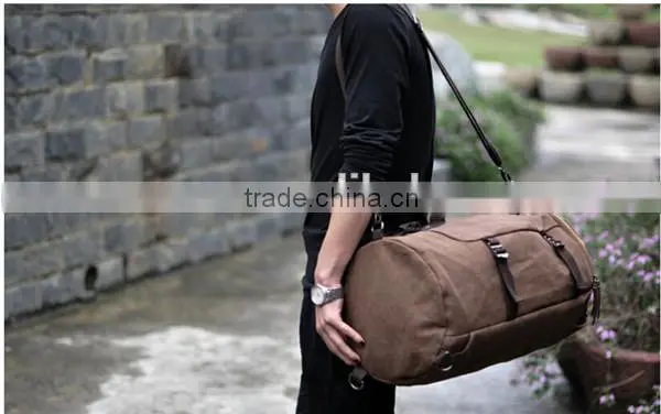 High Quality Mutifunctional Canvas Duffle Bag Sports Outdoor Travel Backpack photo-2