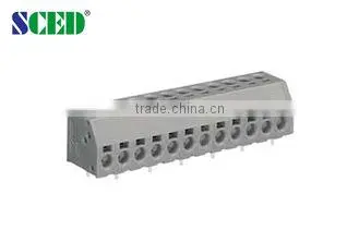 Termin Block 300V 10A Grey PCB Screwless Terminal Blocks 5.00mm Pitch Right Angle Wire Inlet