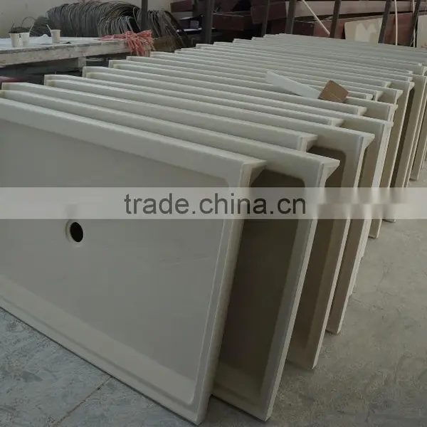 60''x30'', 60''x32'', 60''x34'' Rectangle Cultured Marble Shower Pan, Cultured Marble Shower Base, Cast Marble Shower Pan photo-5
