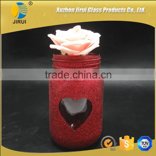 450ml Lovely Round Shape Colored Glass Mason Jar photo-3