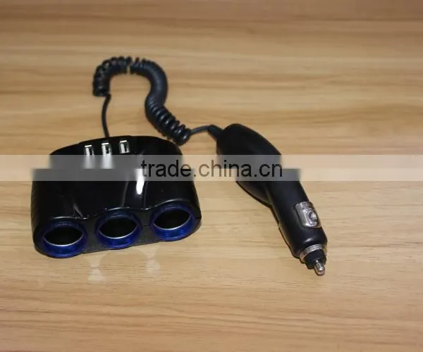 DC 12-24V Car Cigarette Lighter Plug With 3 Power Socket and 3 USB Ports photo-3