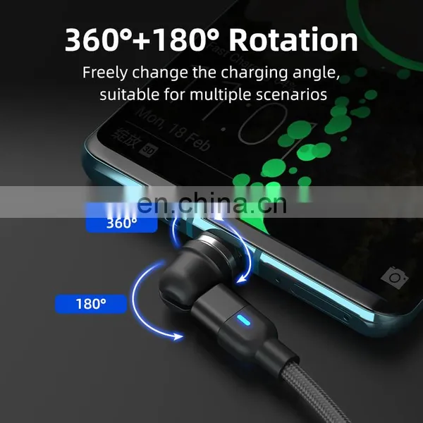 Wholesale USB 3 in 1 540 Degree Fast Charging Micro Type C Data Transfer Cable 3 in 1 Magnetic Charging Cable photo-5