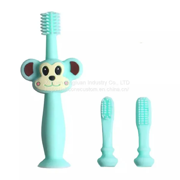 Wholesale Monkey Shaped Teether Silicone Portable Baby Training Soft Toothbrush photo-3