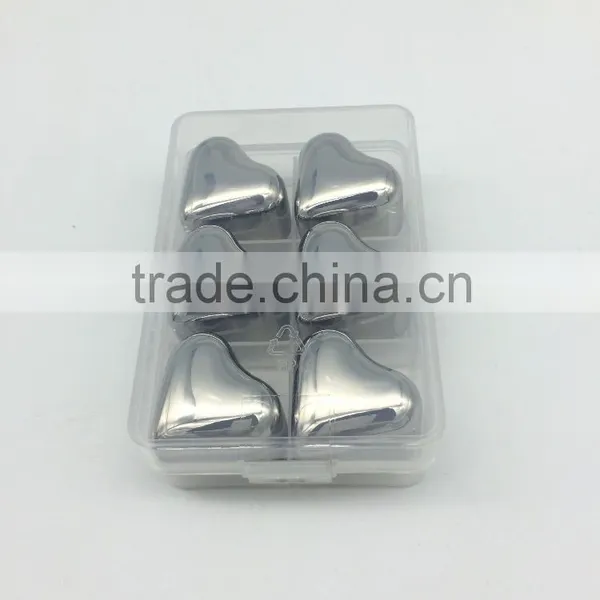 Reusable Heart Shape Stainless Steel Ice Cubes for Party photo-3