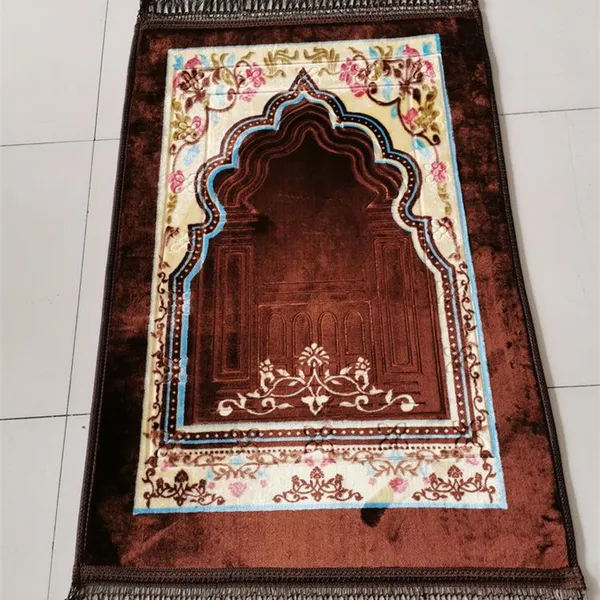 Custom Soft High Quality Prayer Mat Thick Fluffy Islam Prayer Rug Turkish Hot Selling Prayer Rug Tapis De Priere Islam Moquette photo-4
