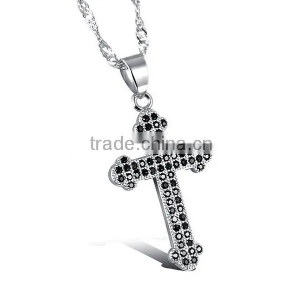 Drill Microscope Zircon Set Auger Cross Pendant Gold Plated Necklace Unisex Lover Gifts photo-4