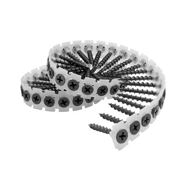 China Supply Collated Drywall Screws Fine Thread Yellow Zinc Plastic Strip Compatible With All Major Screw Guns Factory Wholesale Price photo-2