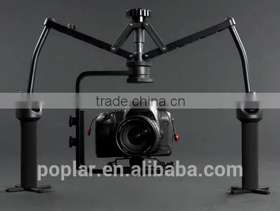 Poplar China Supplier High Quality Camera Rig Best Stability DSLR Double Handheld Video Gimbal Stabilizer for Digital photo-2
