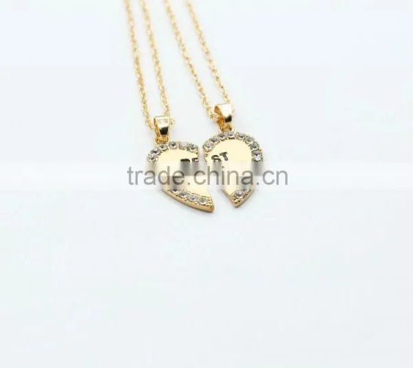 Love English Pendants Alloy Pendant Fashion Diamond Best Friends Necklace Quality Choice photo-3