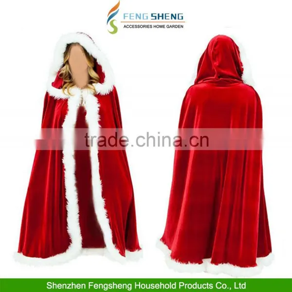 Womens Christmas Adult Mrs Santa Claus Fancy Dress Cappa Cloak Cape photo-2