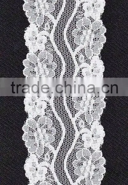 Stretch Narrow Lace Stocks in White Color