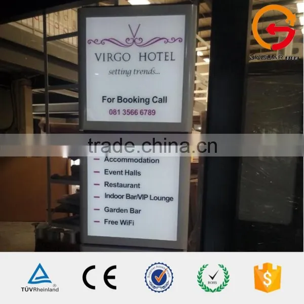 Hotel Outdoor Decoration Standing Two-side Ground Lighting Pylon Signs photo-2