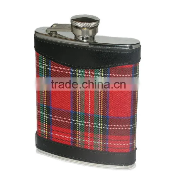 Promotional Portable PU Customized Logo Embossed Hip Flask 6oz photo-2
