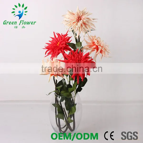 2016 Wholesale Multicolor Latex PU Artificial Flowers Dahlia Real Touch Bouquet Wedding Bridal Decor Display Flower photo-4