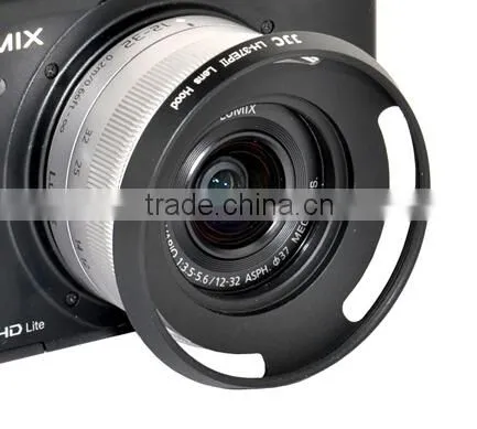 37mm Lens Hood JJC LH-37EPII BLACK Vented Lens Hood 37mm Metal Lens Hood for Olympus photo-2