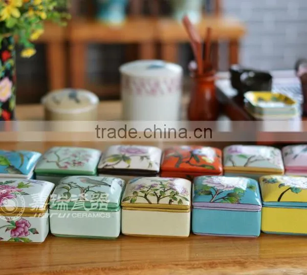 Fashion Ceramic Jewelry Box Square photo-6