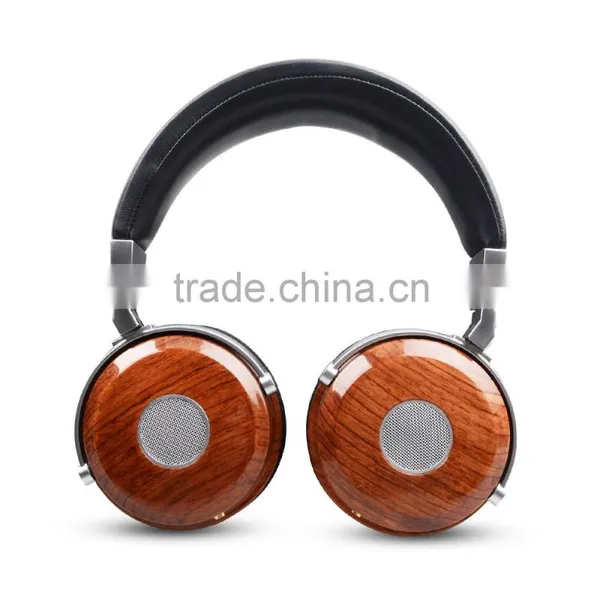 High-End Stylish Wooden Cover Ti Alloy Earphone Bluetooth Wireless Headphones With Ergonomic Design Model HSM3 photo-3