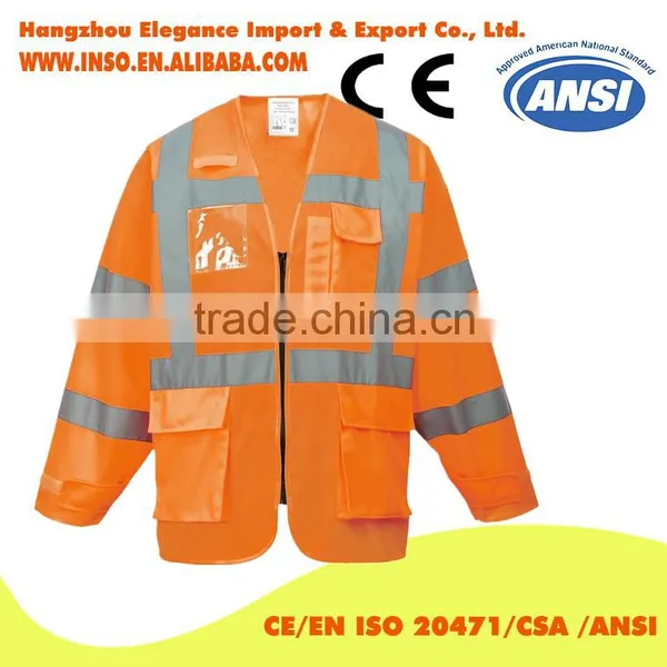 Yellow Hi Visibility Long Sleeve Safety Vest Waistcoat EN20471 - High Viz Vis photo-3