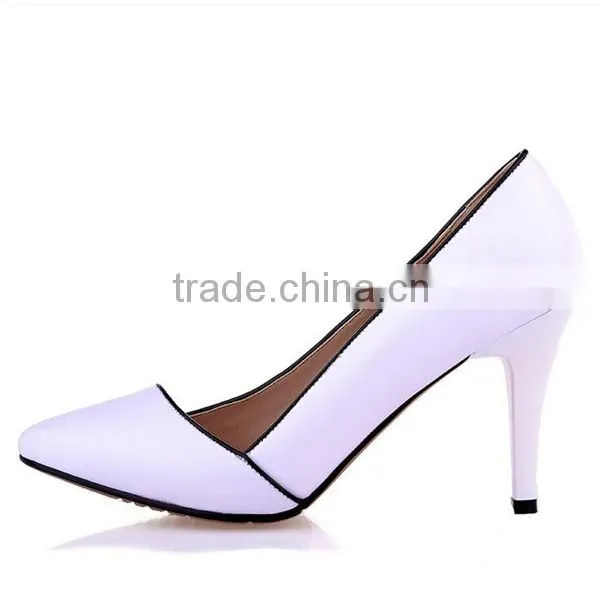 2015 Guangzhou Factory Real Leather Block Heels Women Shoes photo-4